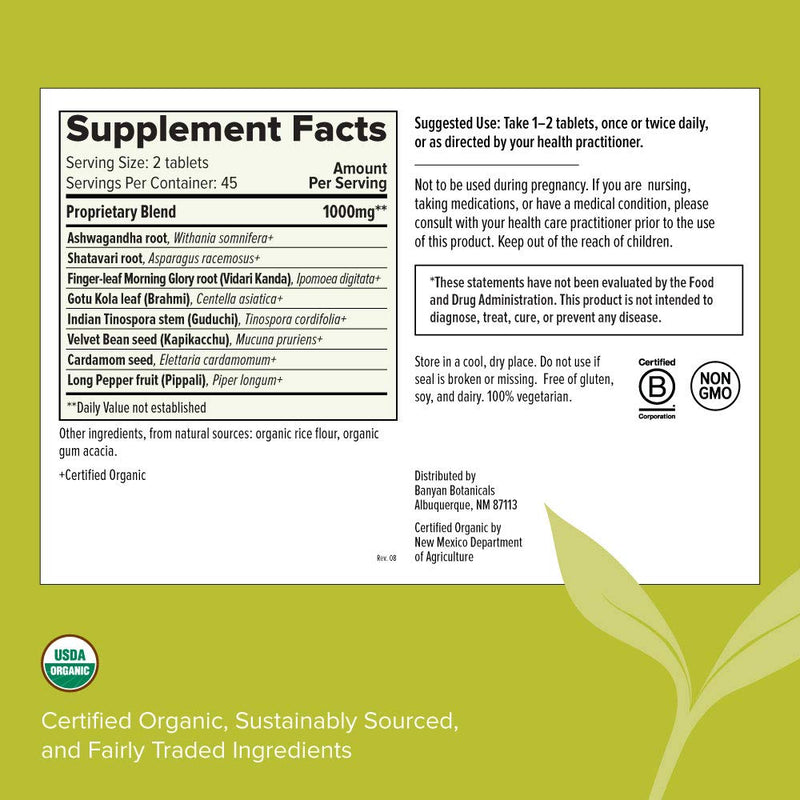 Banyan Botanicals Healthy Vata - USDA Organic, 90 Tablets - Grounding & Nourishing - Balances Vata Dosha* - NewNest Australia