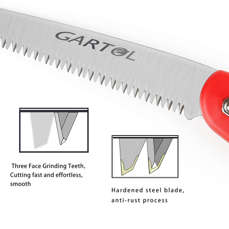 GARTOL Folding Saw 7 Inch Blade Hand Saw Tree Pruning Saw with 3-Sides Razor Tooth for Camping Hunting DIY Woodworking Trimming Thick Branches PVC Bamboo Bone - NewNest Australia