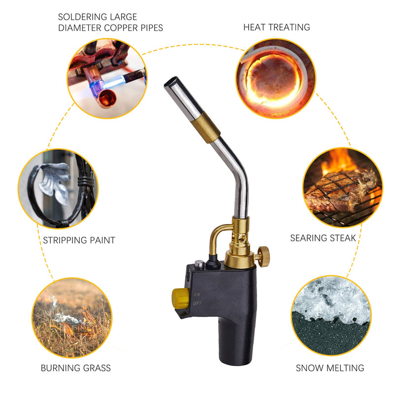 High Intensity Trigger Start Torch, Portable Oxygen Free Welding Gun, Use With MAPP/MAP Pro/Propane for Gas Welding/Stripping Paint/Searing Steak - NewNest Australia