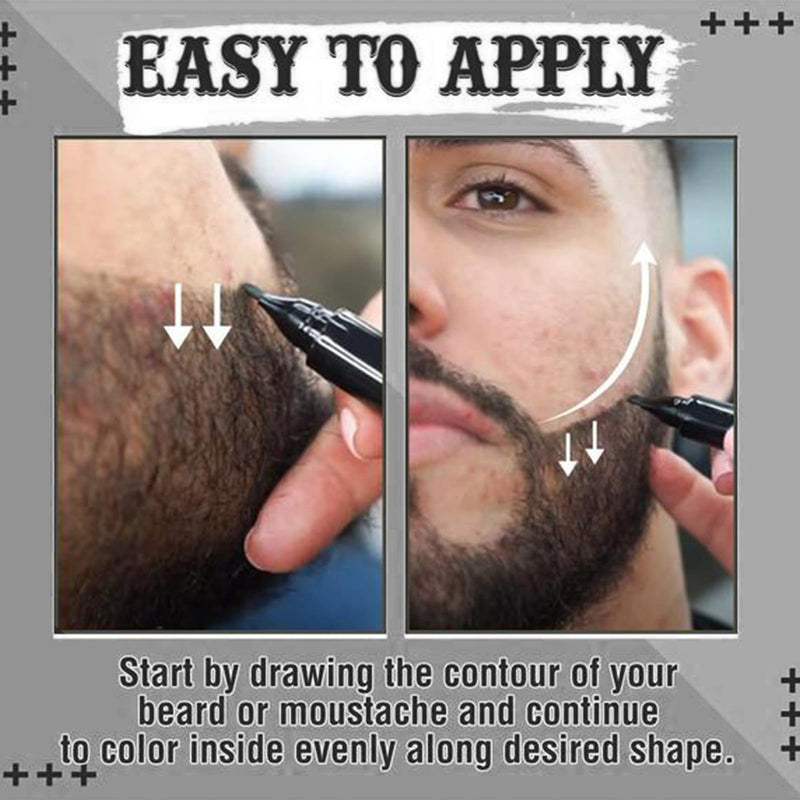 2 pieces natural beard filler, long-lasting beard filler pen, fashionable sweat-proof beard pen, beard styling pen for defining and sharpening hair, beard, eyebrows - NewNest Australia