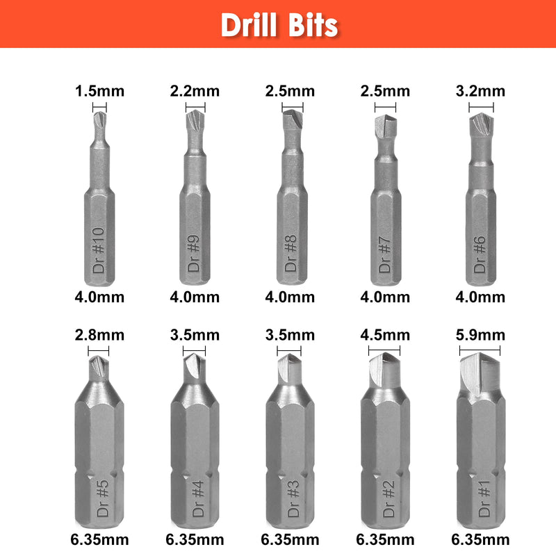 THINKWORK Damaged Screw Extractor Set, HSS 6542 (68 HRC), 24-Piece Easy Out Bolt Extractor Set, Stripped Screw Remover for Removing Damaged, Frozen, Rusted, Rounded-Off Bolts, Nuts & Screws - NewNest Australia