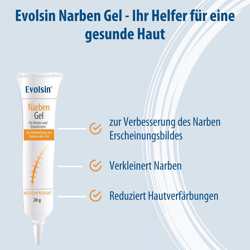 Evolsin® scar gel for children and adults - scar ointment reduces the visibility of scars and reduces tissue tension and itching - scar cream for all types of scars (20 g) - NewNest Australia