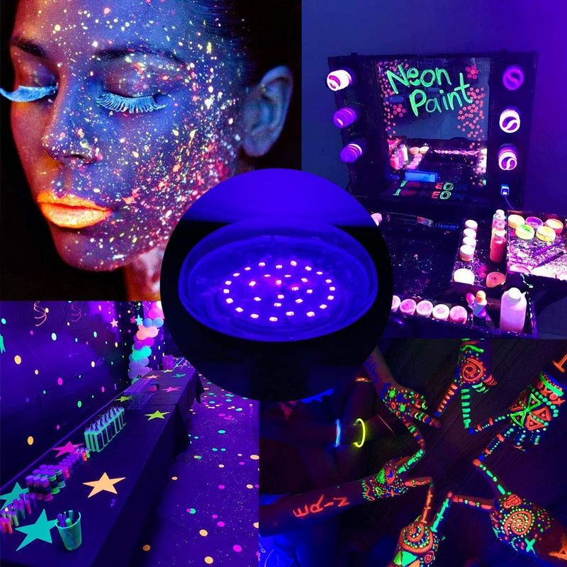 LED UV Black Light Bulbs 15W(100w Equivalent) BR30 E26 Medium Base, UVA Level, 385-410nm, Glow-in-The-Dark UV Blacklight for Body Paints, Fluorescent Posters, Wedding Party(2 Pack) - NewNest Australia