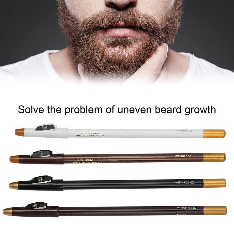 Set of 4 barber pencils (black and white and dark brown and light brown), contour pencils for beard and hair with sharpener for the formatting tools - NewNest Australia