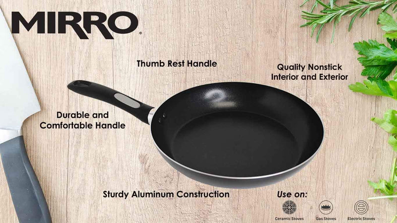 Mirro A79702 Get A Grip Aluminum Nonstick Fry Pan Cookware, 8-Inch, Black - - NewNest Australia