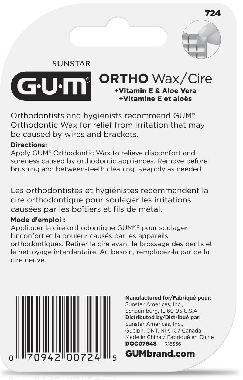 GUM-724RQD Orthodontic Wax, Mint with Vitamin E and Aloe Vera 1 ct - NewNest Australia