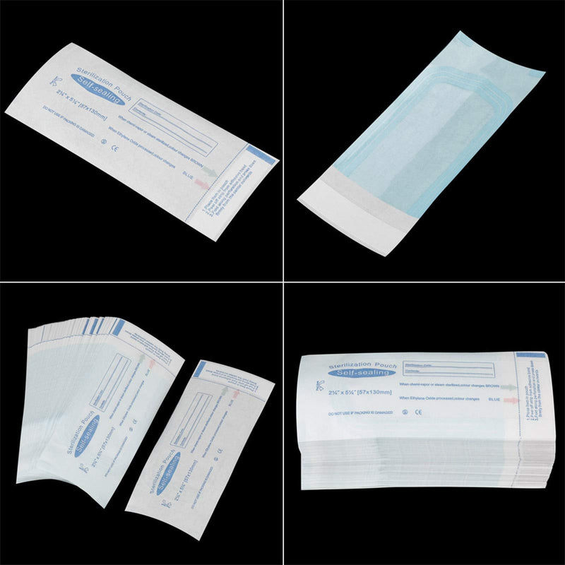 200pcs Dental Self Sealing Sterilization Pouch, Sterile Pouch Small Airtight Pouch Sealing Sterilization Pouches Sterile Bags, Fast and Effective Sealing,Medical Grade PVC,130 X 57 mm / 5.12 X 2.24 In - NewNest Australia