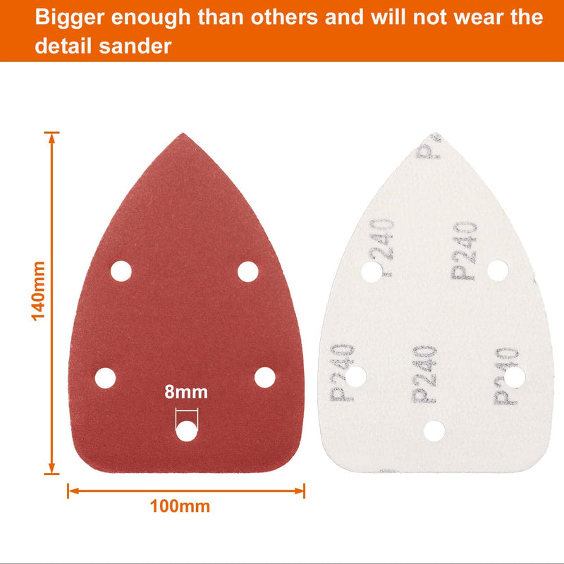 Detail Sander Paper, 180-1000 Grits, Hook and Loop Backing, 5 Holes, for Sanding and Polishing, 70 Sheets - NewNest Australia