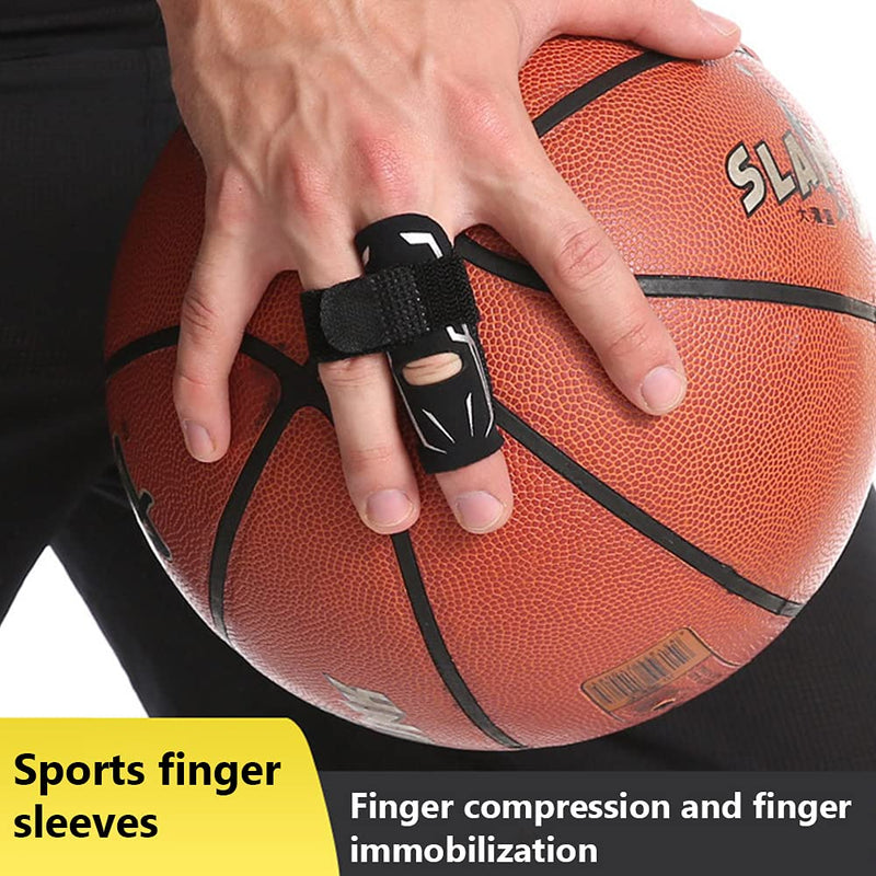 Milec Finger Splint Finger Support Adjustable Elastic Compression Protector, Finger Brace Relieve Joint Pain Finger Sleeves Finger Guard Sport for Basketball Volleyball Tennis Baseball L - NewNest Australia