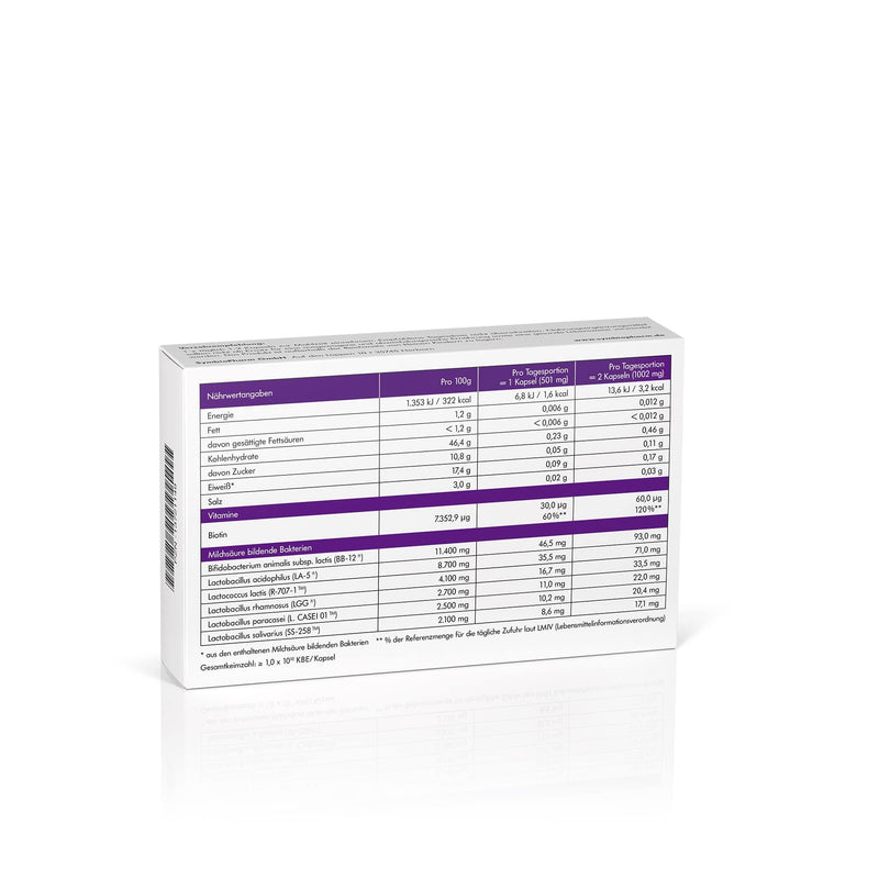 Symbiolact Plus: Probiotic In A Vegetarian Capsule, Lactic Acid Bacteria And Biotin For The Intestines And Intestinal Mucosa, 30 Capsules 30 Pieces (Pack Of 1) - NewNest Australia