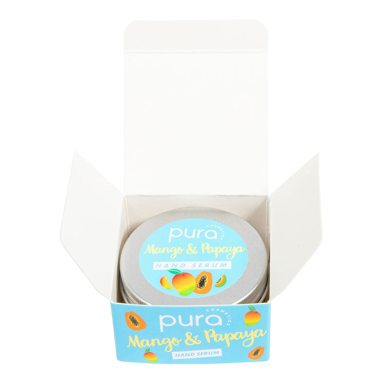 Pura Cosmetics Mango & Papaya Hand Serum with Aloe Vera & Sweet Almond Oil (50ml) - Cruelty-Free, Vegan-Friendly, Plastic-Free Packaging & Made in the UK - NewNest Australia