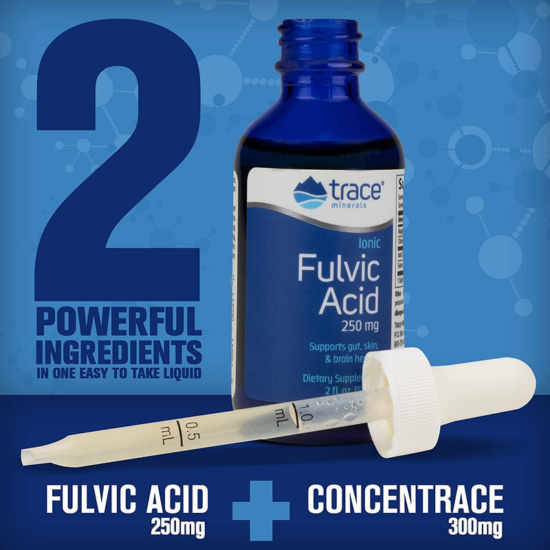 Trace Minerals Liquid Ionic Fulvic Acid | Supports Gut Health | Promotes Digestive Wellness | With Concentrace Supplement, 72 Ionic Trace Minerals, Keto, Dietary Supplement, Healthy Functions, Energy, pH Balance, Hydration | 2-Month Supply - NewNest Australia