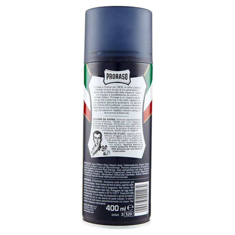 Proraso Blue Tutte Le Barbe Protettiva E Idratante Shaving Foam, Pack of 1 (1 x 400 ml) - NewNest Australia