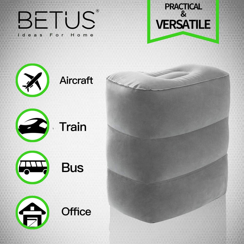 NewNest Australia - Betus Inflatable Travel Foot Rest Pillow - Ultra Comfortable and Compact - Toddle & Kids Leg Rest Stool for Long Flight/Trip by Airplane or Car 