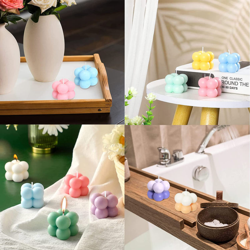 Konrisa 3D Bubble Candle Molds, 15 Cavity Cube Silicone Molds for Candles Making Soy Wax, Bubble Cake Molds for Baking Chocolate Dessert Cheesecake Mousse Cake Jelly Pudding 15-cavity - NewNest Australia