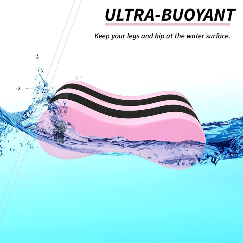 Sunlite Sports EVA 5-Layer Pull Buoy Leg Float - Pool Training Aid, Legs and Hips Support for Adults, Kids, and Beginners, for Swimming Stroke Standard Pink/Black - NewNest Australia