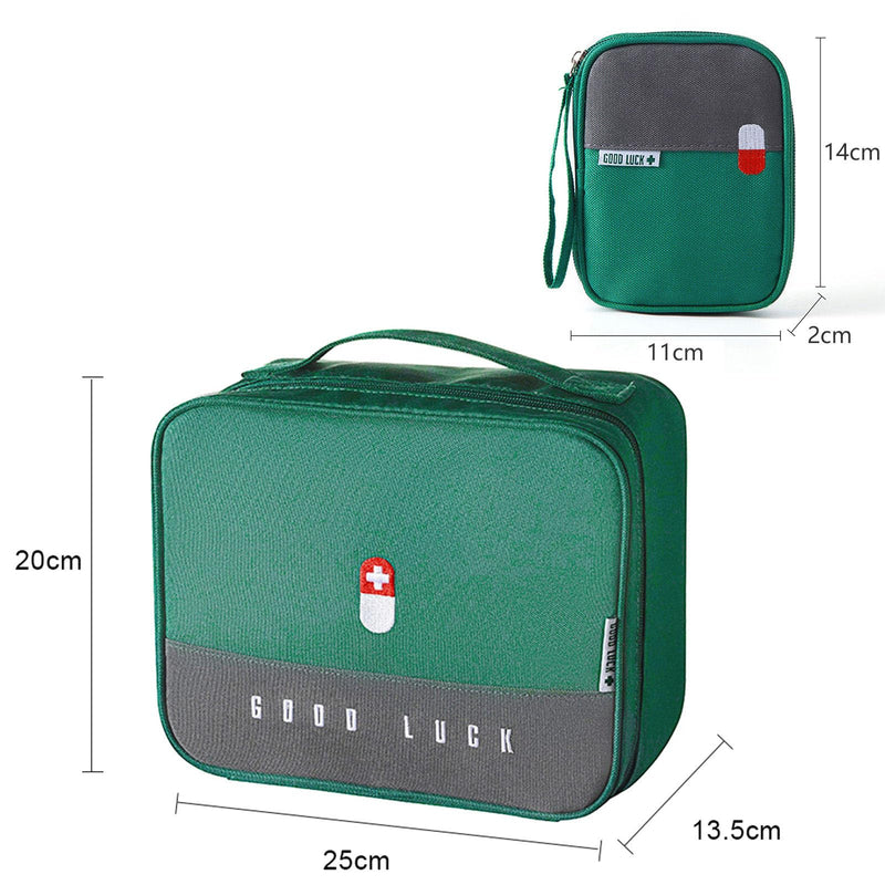 Pack Of 2 Medicine Bag, Travel Pharmacy Bag, Portable Medicine Bag, Waterproof Medicine Storage Bag, Emergency Bag, Empty Small Travel Pharmacy Bag For Home, Outdoor, Office (Green), Green - NewNest Australia