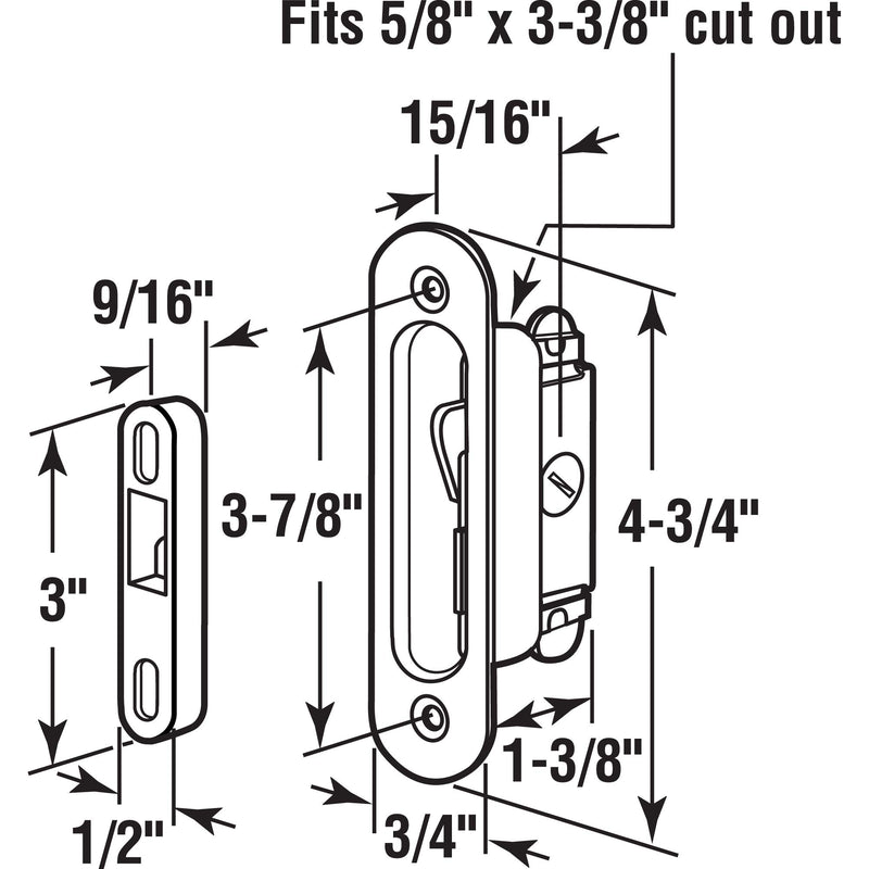 Prime-Line MP2079 Sliding Door Lock & Keeper Set - NewNest Australia