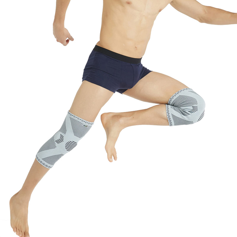 Neotech Care Bamboo Fiber Knee Support - Lightweight, Elastic, Comfortable & Breathable Fabric - Sleeve Brace for Men, Women, Youth - Right or Left - Grey (Size M, 1 Pair) 2 - NewNest Australia