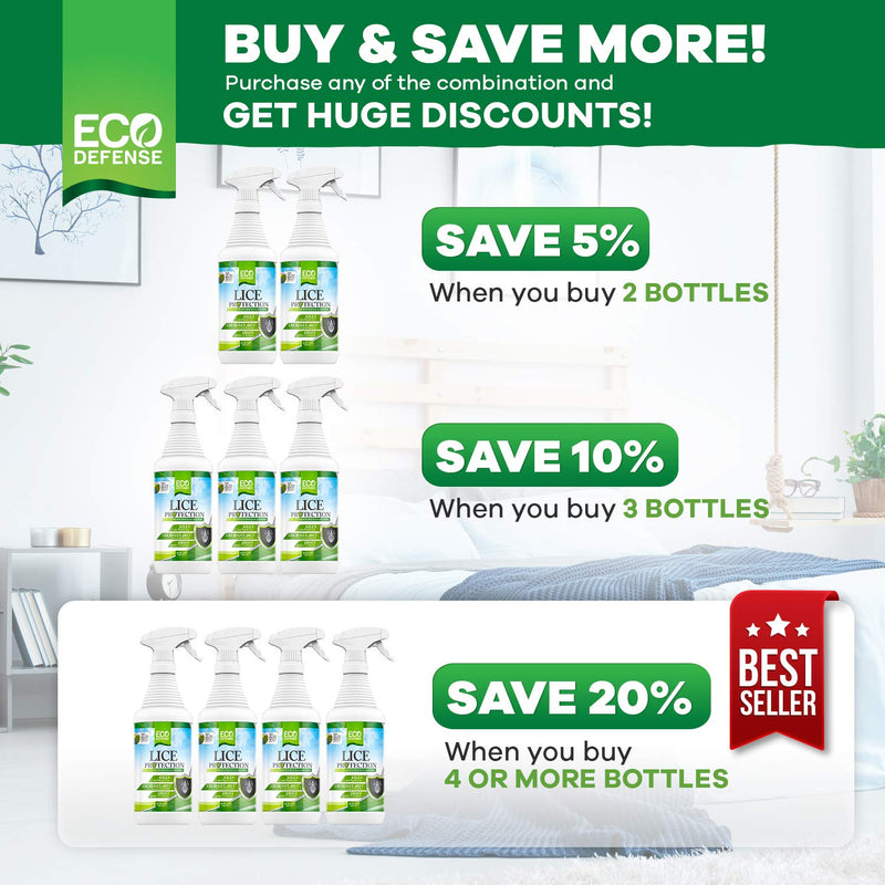 Eco Defense USDA Biobased Lice Spray for Furniture, Bedding, and Home - Natural Extra Strength Treatment Kills Head Lice, Eggs and Super Lice - Family Friendly Lice Killer - Keeps Home Free of Lice - NewNest Australia
