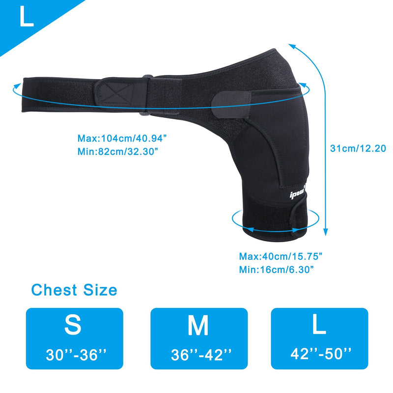 IPOW Adjustable Neoprene Shoulder Support Bandage Strap Helps Stability, Arthritic Shoulders, Shoulder Dislocation, Unisex, Fits Both Left or Right Shoulder L - NewNest Australia
