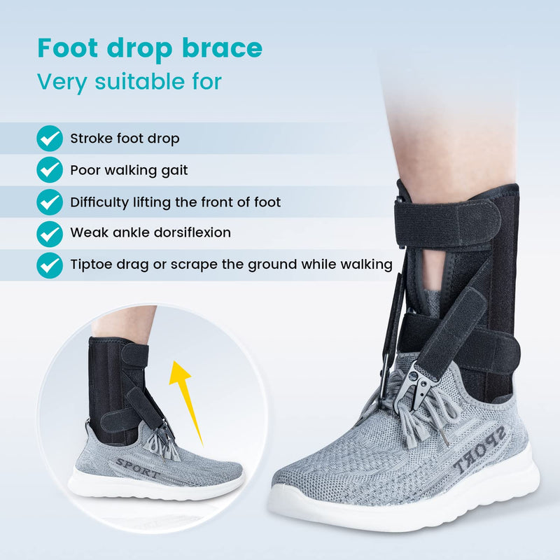 Foot Lift Rail For Foot Lifter Weakness, Foot Lift Orthosis For Walking With Shoes, Suitable For Left And Right, Adjustable Foot Drop Support With 2 Metal Hooks For Lifting Shoes - L/Xl - NewNest Australia