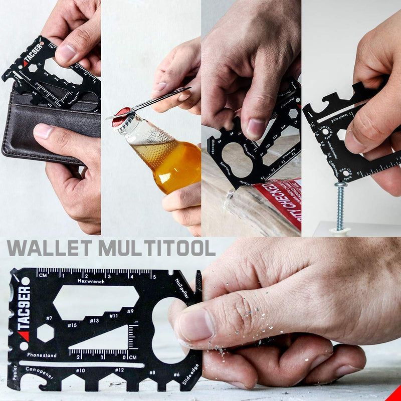 TAC9ER 22-in-1 Wallet Multitool Credit Card Sized Survival Tool Fits in a Pocket EDC Rescue Gear for Quick Fixes - NewNest Australia