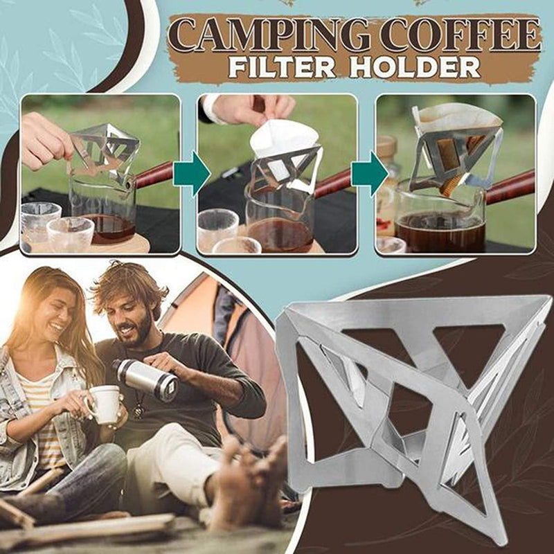 CMLLING Coffee Drip Filter Rack,Reusable Coffee Cone ,Filter Stainless for Office Home Picnic - NewNest Australia