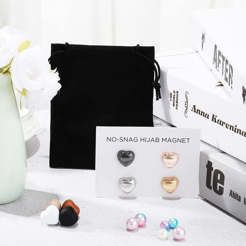 8 Pieces Hijab Magnetic Pins,Strongest Commercial Strength Magnetic Hijab Pins Buttons for Women Multi-Use Colorful Scarf Small Magnetic Hijab Heart Style - NewNest Australia