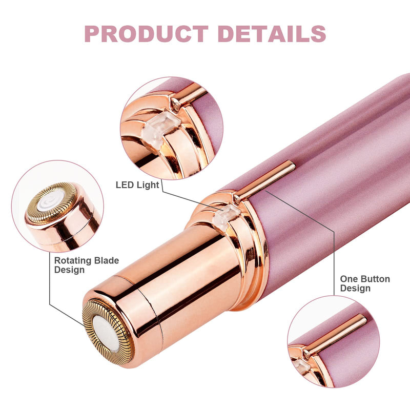 URAQT facial hair remover for women, USB electric hair removal, pain-free facial razor, electric shaver, trimmer for women, body, facial hair, lips, chin, with LED light - NewNest Australia