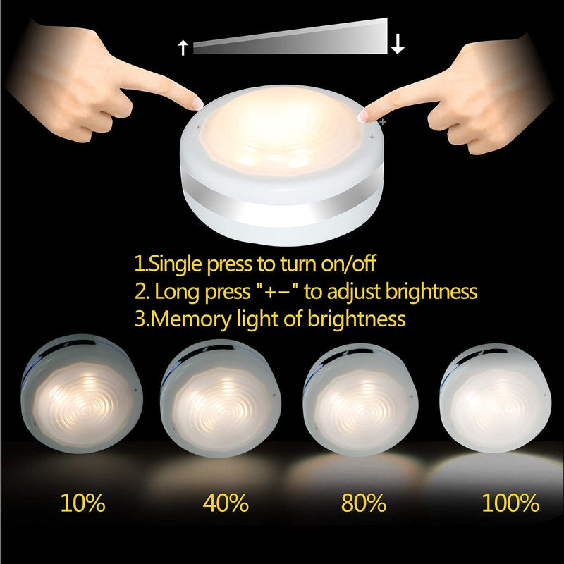 Puck Lights With Remote, Starxing Wireless Led Puck Lights Battery Operated, Led Puck Lights With Remote Control, Led Under Cabinet Lighting, Dimmable Closet Light Battery Powered (Natural White 6PK) - NewNest Australia