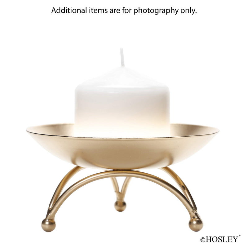 NewNest Australia - Hosley 6 Inch Gold Pillar Candle Holder, Mid Century Modern Farmhouse Ideal for Wedding Trinkets Party Favor Reki Meditation. W5 6'' diameter 