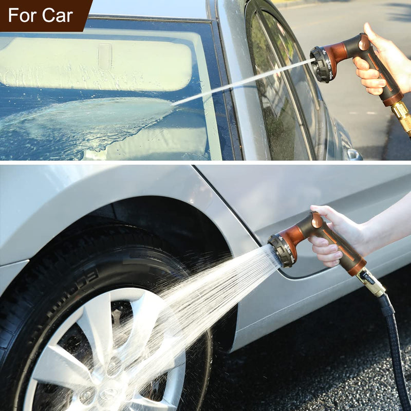 FANHAO Garden Hose Nozzle, 100% Heavy Duty Metal Water Hose Sprayer with 8 Spray Patterns, High Pressure Water Nozzle with Thumb Control, On Off Valve for Watering Plants, Washing Cars & Pets - NewNest Australia