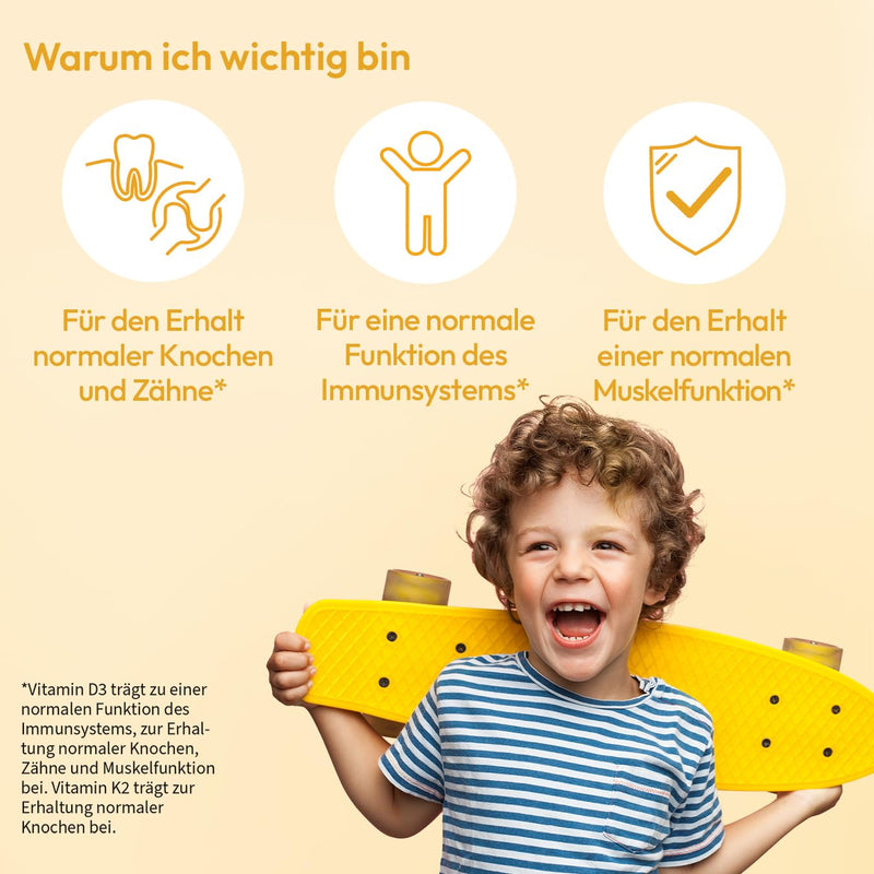 child-healthy vitamin D3 + K2 spray for children I Vegan I 182 sprays for up to 6 months I 560 IU vitamin D3 & 23 µg vitamin K2 per spray - NewNest Australia