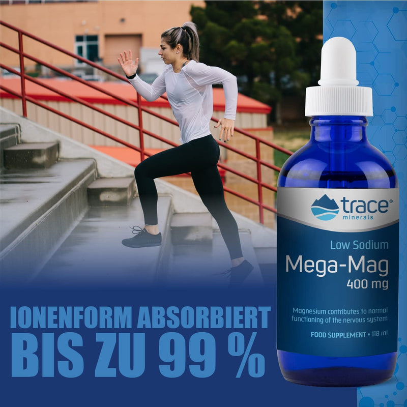 Trace Minerals Mega-Mag 400 Mg Magnesium | Liquid Magnesium Chloride | Supports Blood Pressure, Heart Health, Relaxed Mood, Digestion And Sleep | Helps Muscle Strength | (118Ml) - NewNest Australia
