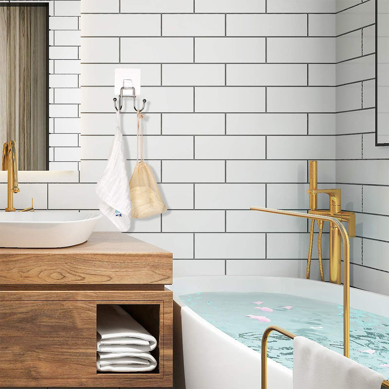 NewNest Australia - SACHUKOT Adhesive Bath Hook for Bathroom Kitchen Stainless Steel Towel Hook Coat Hook Rustproof No Drilling(1 Pack) 1 