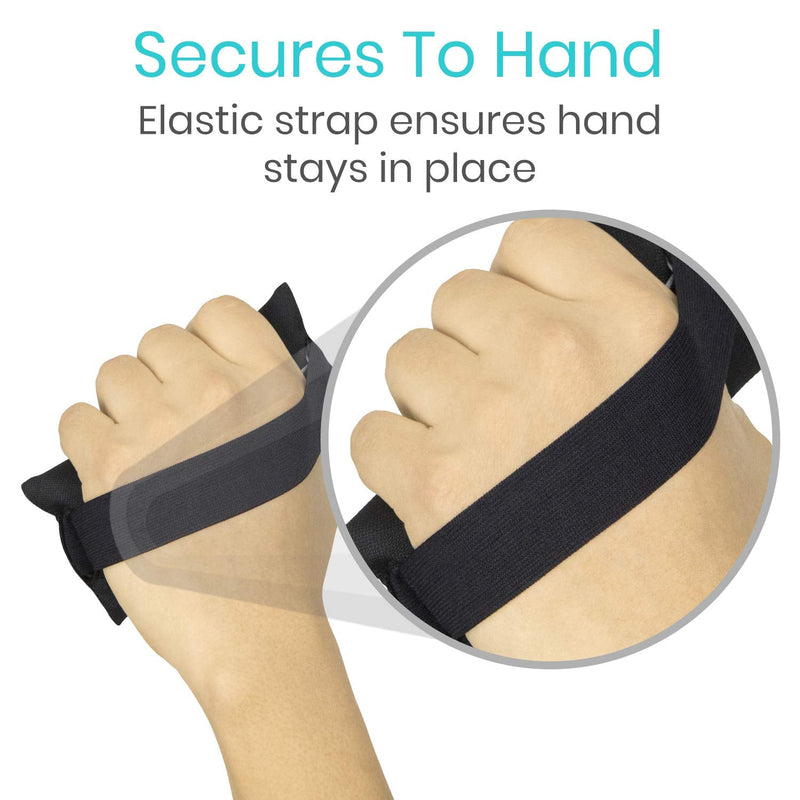 Vive Palm Grip Protector (3 Pack) - Hand and Finger Contracture Cushions - for Arthritis, Skin Breakdown, Exercise Strength - Comfortable Elastic Band Sized for Men and Women - Stroke Patient Rehab Black - NewNest Australia