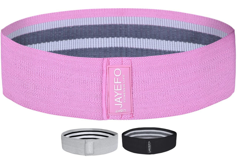 Jayefo Sports Fabric Resistance Bands Set of 3 for Women & Men Non Slip Exercise Legs Glute Squat Women’s Hip Workout Band Wide Loop Fitness Elastic Butt Bands Black - NewNest Australia