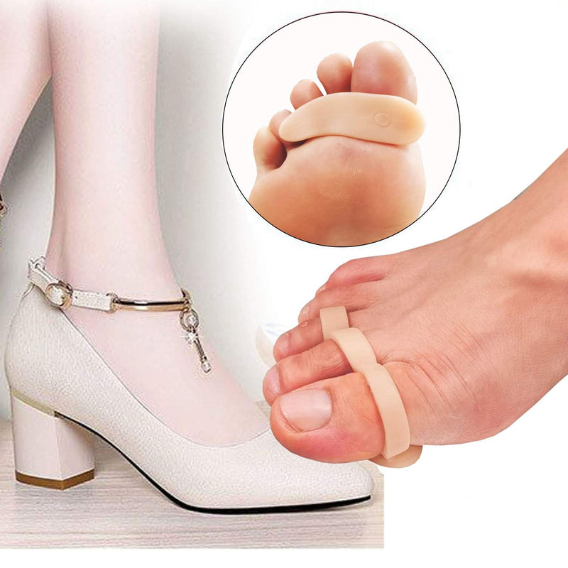 Mcvcoyh Gel Hammer Toe Crests Pads x 10 Pcs Silicone Toe Straightener Cushion Support Pain Relief for Hammer Toe, Overlapping Toes, Curled Toe-3 Loops Light Nude - NewNest Australia