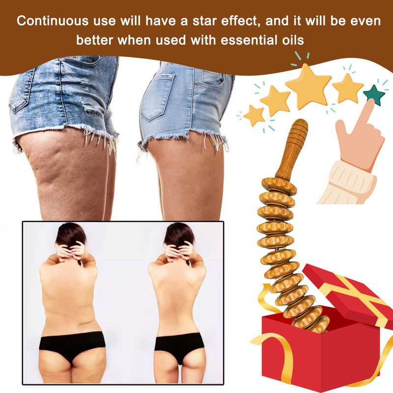 Wooden Fascia Roller, Premium Wooden Massage Roller, Wooden Fascia Stick, Massage Roller, Wooden Fascia Roller, For Muscle Relaxation, Body Shaping, Gua Sha Massage, Anti Cellulite, Beech - NewNest Australia