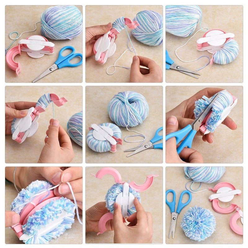 Pompom Maker, 4 Sizes Pom pom Makers for Fluff Ball Weaver Needle Craft DIY Wool Knitting Craft Tool Set Decoration (4) - NewNest Australia