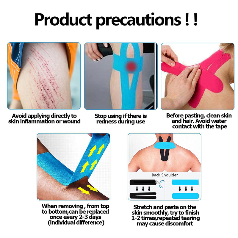 4 Roll Kinesiology Tape 5m Extra Sticky Kinesiology Tape Elastic Muscle Support Tape Waterproof Athletic Physio Muscles Strips Breathable for Exercise, Sports & Injury Recovery Skin Color - NewNest Australia