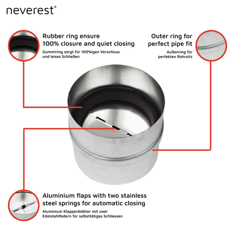neverest RK 4" Professional Backdraft Shutter Damper Connector Duct 4 Inch - NewNest Australia