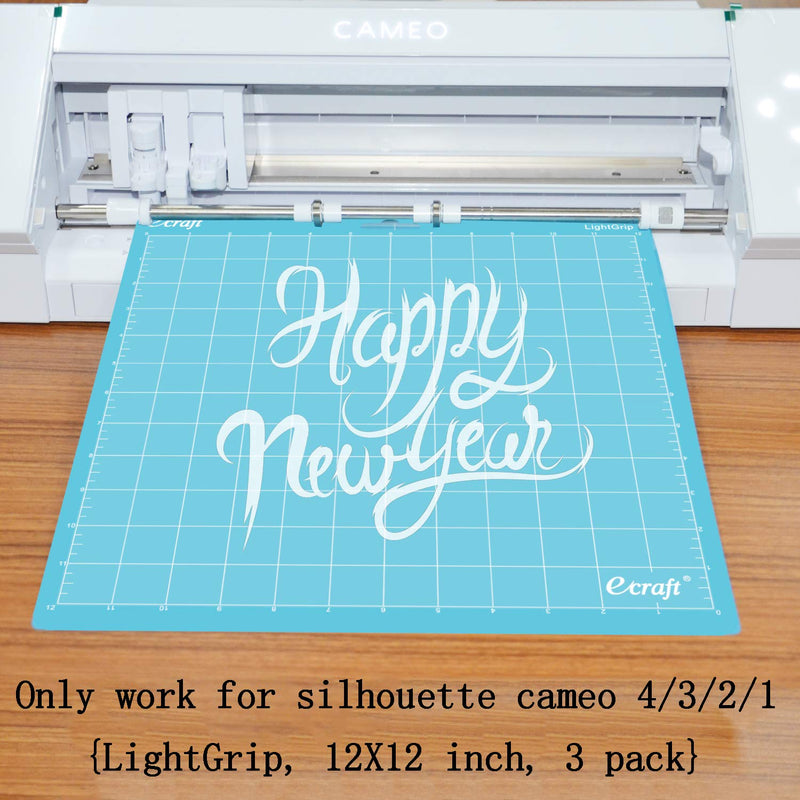 Ecraft LightGrip Cutting Mat for Silhouette Cameo 3/2/1: 12X12inch Adhesive&Sticky Flexible Square Gridded Blue Quilting Cut Mats Replacement Accessories for Silhouette Cameo. Blue for Cameo 12X12 (3 pack) - NewNest Australia