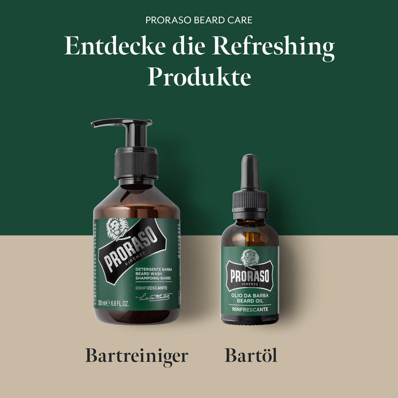 PRORASO Beard Wash, 200 ml, Green Line Menthol and Eucalyptus 200 ml (pack of 1) - NewNest Australia