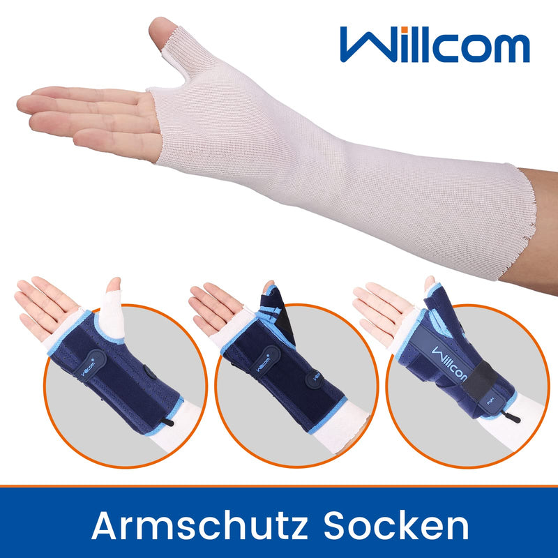 Willcom Wrist Thumb Splint Stockinette, Pack of 10 Comfortable Arm Socks, Skin Liner Protective Cover Tube Cloths Soft Wraps for Pre-Wrap Cover Use Cast, Hands Joints Plaster Stockinette Regular Sizes White - NewNest Australia
