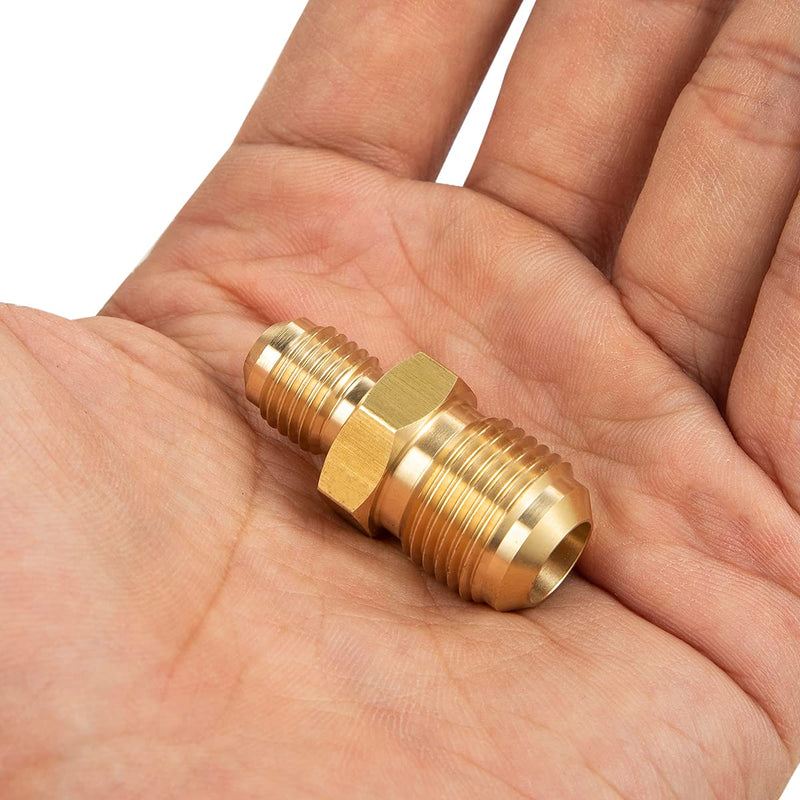 Breezliy 2 PCS Brass Tube Coupler Pipe Flare Fitting Union Connector Gas Adapter 3/8" Male Flare x 1/4 Inch Male Flare 2PCS 3/8 x1/4 - NewNest Australia