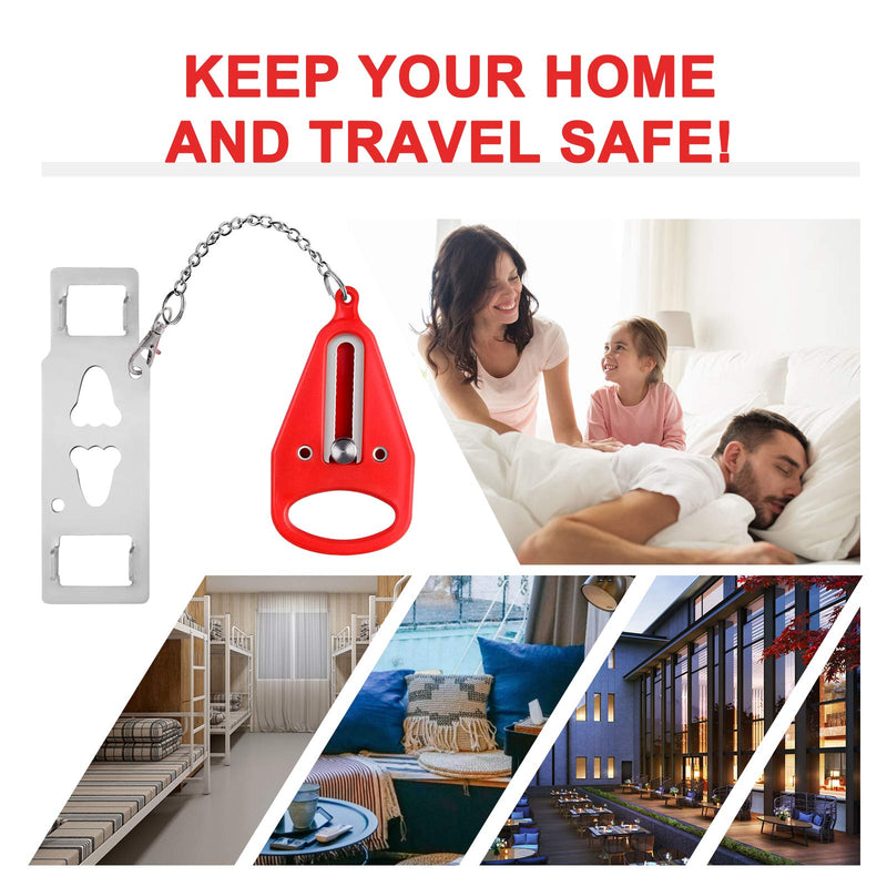 Portable Door Lock-2 Pack Solid Heavy Duty Door Extra Lock for Additional Privacy and Safety in Hotel, Apartment,and Prevent Unauthorized Entry in Traveling, AirBNB, Hotel, Home, Apartment and School - NewNest Australia
