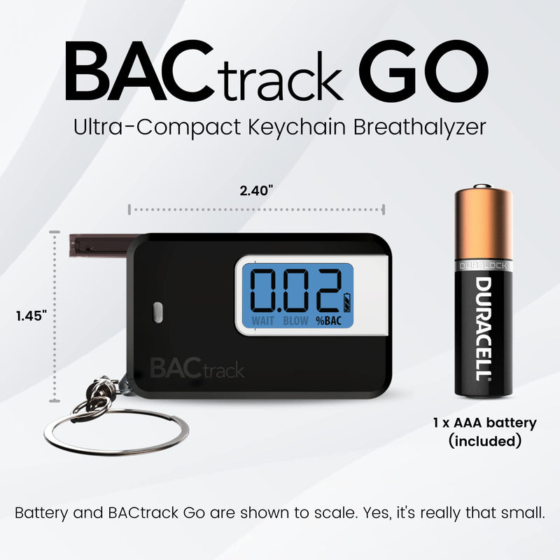 BACtrack Go Keychain Breathalyzer (Black) | Ultra-Portable Pocket Keyring Alcohol Tester for Personal Use 1 Black - NewNest Australia