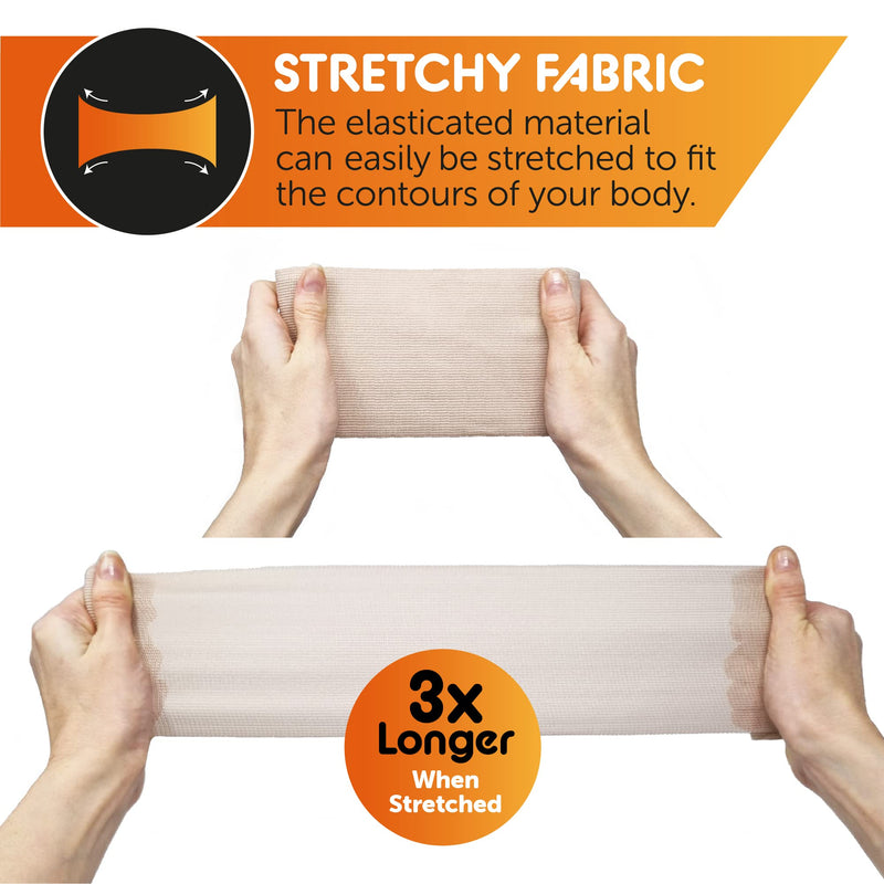 JFA Medical Elastic Compression Bandage Wrap - 8 Pack + 8 Extra Clips (4 x 7.5cm x 4.5m & 4 x 10cm x 4.5m Rolls) - Wrist, Ankle, Hand Knee, Elbow, Shoulder, Feet Injuries - NewNest Australia